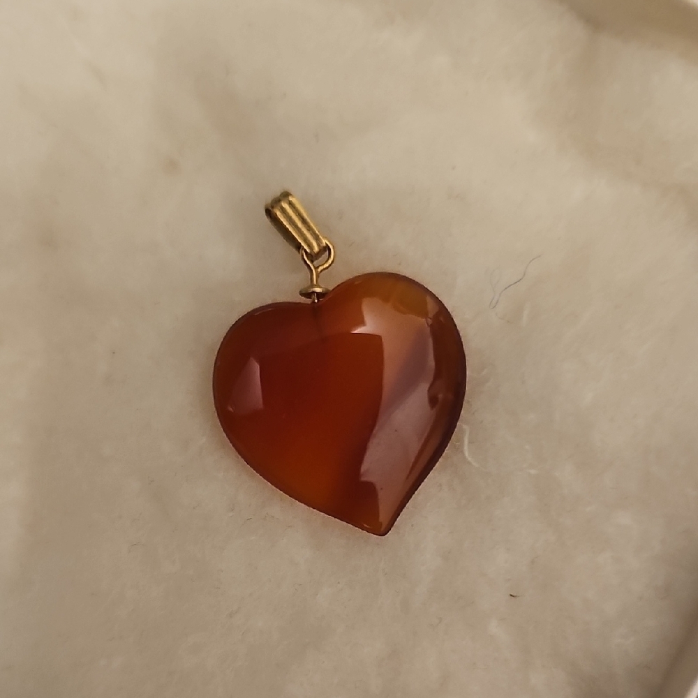 Heart-Shaped Gold and Brown Pendant